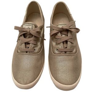 KEDS Champion Sneaker Metallic Gold Shantung EUC